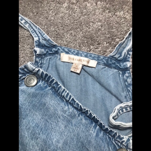 ••Donated••Skies Are Blue • Jean Overall Dress - Picture 4 of 4